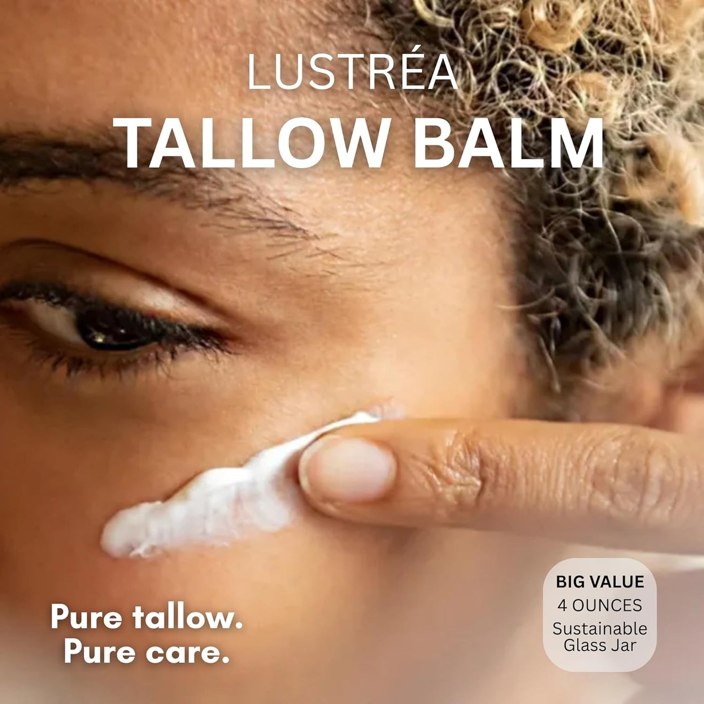 LUSTRÉA Whipped Tallow Balm – 4oz | Grass-Fed Organic Moisturizer with Vanilla & Lavender