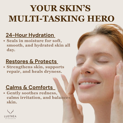 LUSTRÉA Whipped Tallow Balm – 4oz | Grass-Fed Organic Moisturizer with Vanilla & Lavender