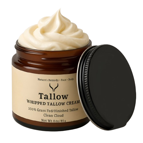 LUSTRÉA Whipped Tallow Cream – 4oz  Grass-Fed Organic Moisturizer with Fresh Clean Cloud Scent
