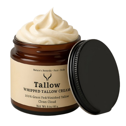 LUSTRÉA Whipped Tallow Cream – 4oz  Grass-Fed Organic Moisturizer with Fresh Clean Cloud Scent